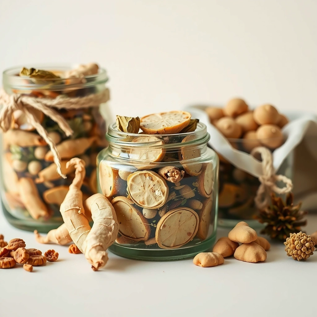 Gesammelte Krautern in Apotheker-Gläsern