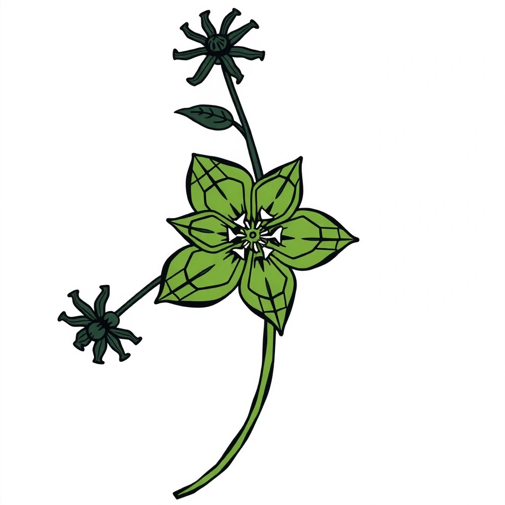 Abstract Alpine Gentian Illustration